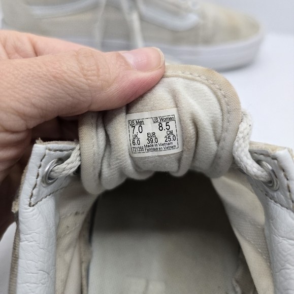 Vans | Old Skool Indie grunge white canvas low-top sneakers | WMS 8.5 - Picture 4 of 8